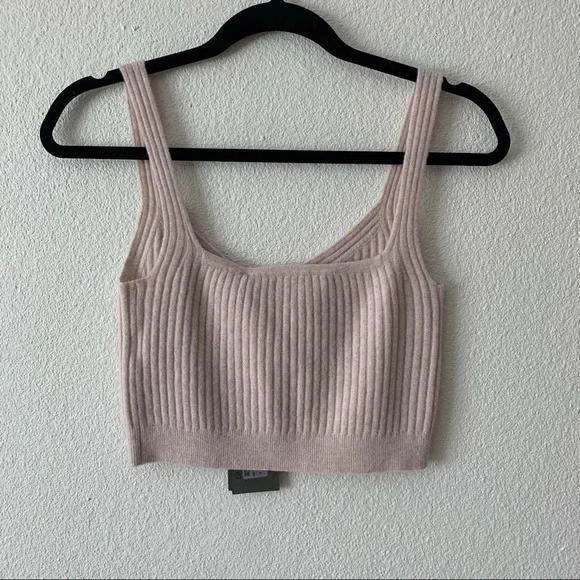 NWT ALL SAINTS eNya Women's Crop Top Beige Med